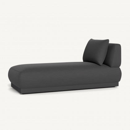 Harbour Amalfi Armless Chaise - Aluminum Asteroid / Panama Grafito