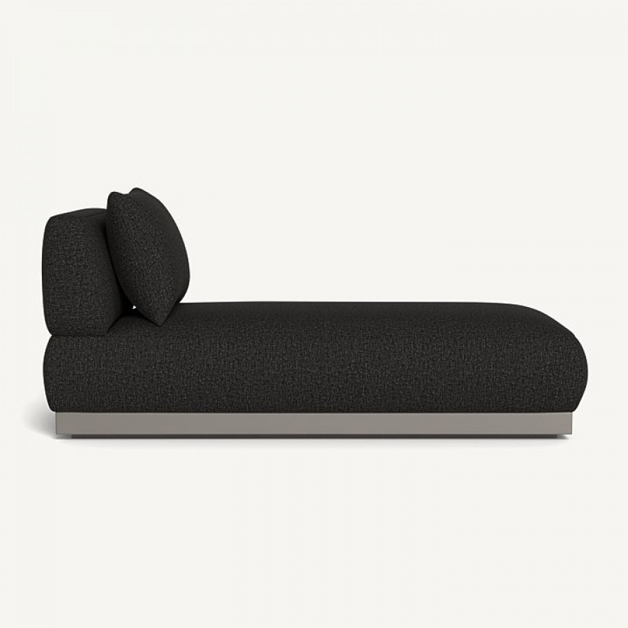 Harbour Amalfi Armless Chaise - Aluminum Taupe / Copacabana Midnight