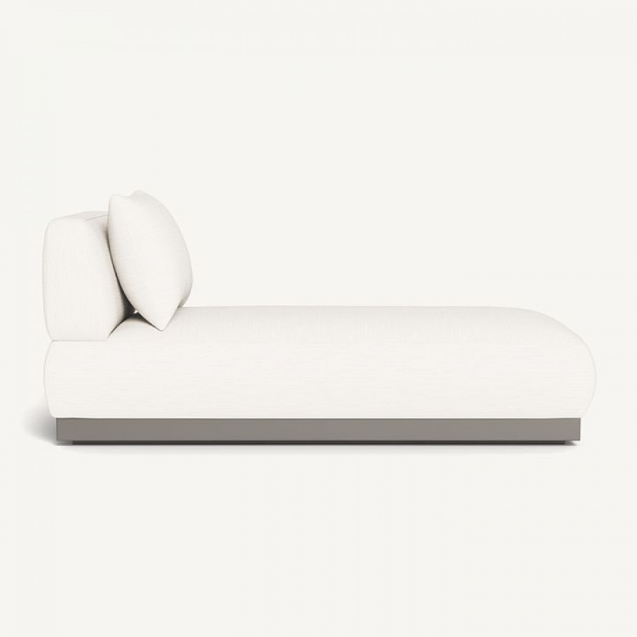 Harbour Amalfi Armless Chaise - Aluminum Taupe / Panama Blanco