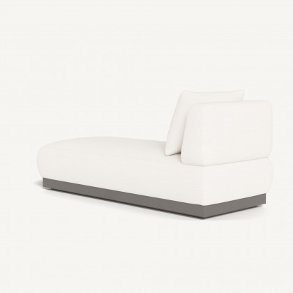 Harbour Amalfi Armless Chaise - Aluminum Taupe / Panama Blanco