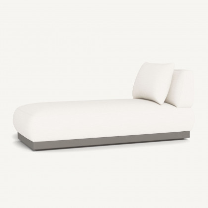Harbour Amalfi Armless Chaise - Aluminum Taupe / Panama Blanco