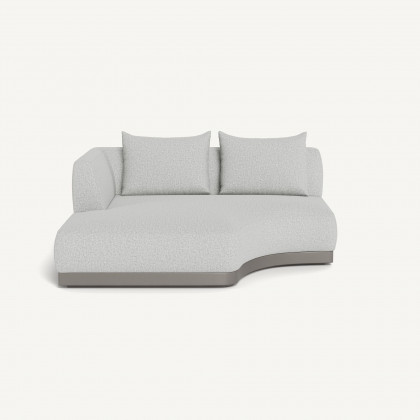 Harbour Amalfi Curved Chaise Left - Aluminum Taupe, Copacabana Sand