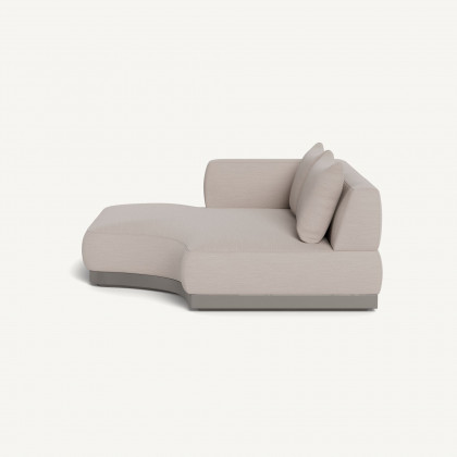 Harbour Amalfi Curved Chaise Left - Aluminum Taupe / Panama Marble