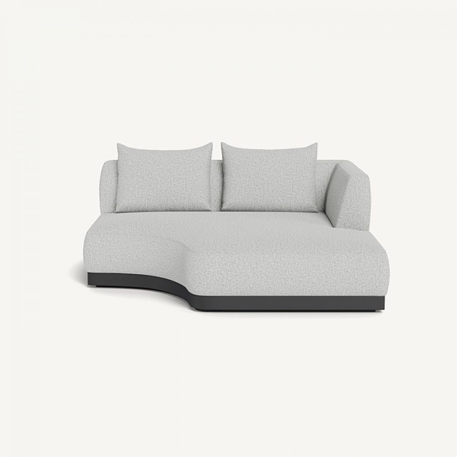 Harbour Amalfi Curved Chaise Right - Aluminum Asteroid, Copacabana Sand