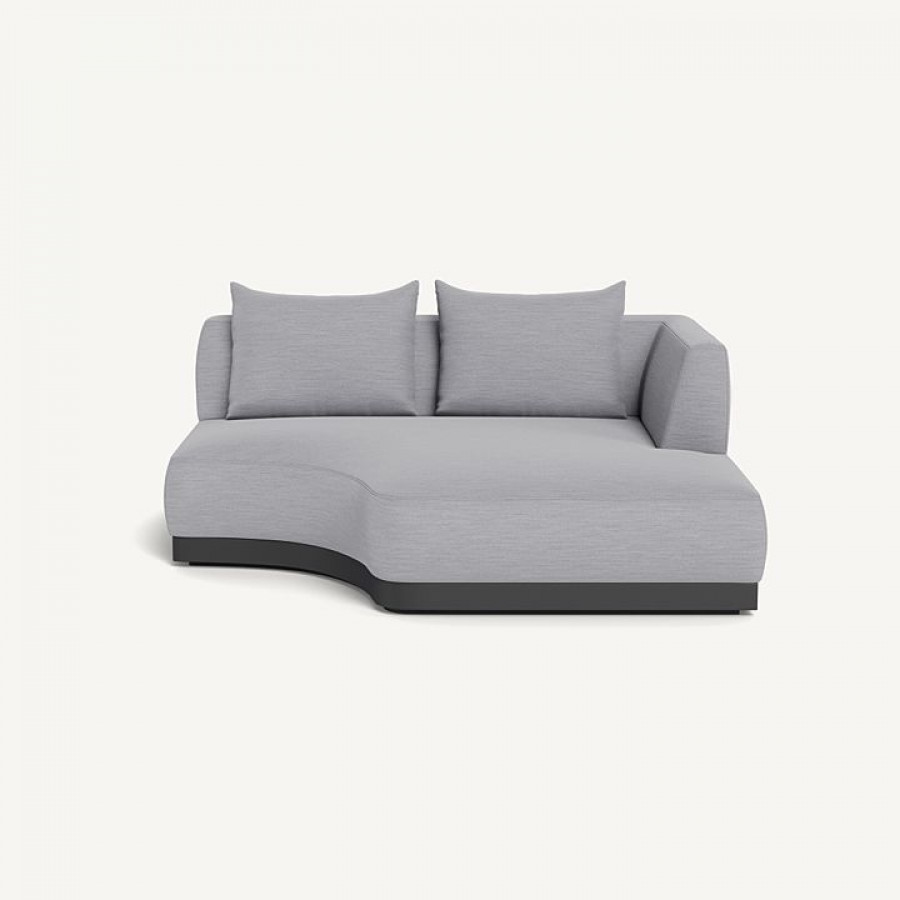 Harbour Amalfi Curved Chaise Right - Aluminum Asteroid / Panama Cloud