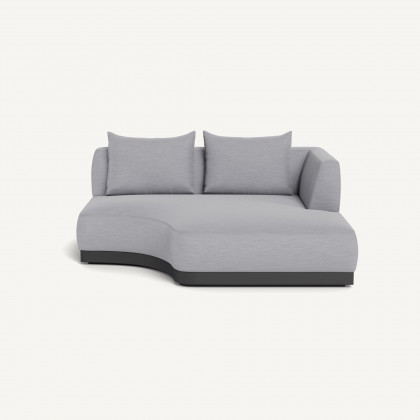 Harbour Amalfi Curved Chaise Right - Aluminum Asteroid / Panama Cloud