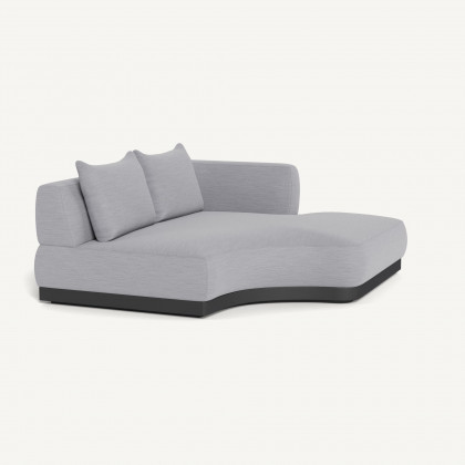 Harbour Amalfi Curved Chaise Right - Aluminum Asteroid / Panama Cloud