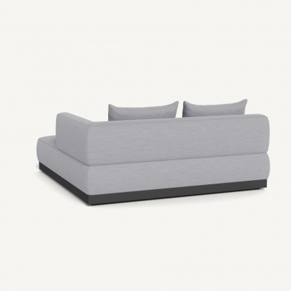Harbour Amalfi Curved Chaise Right - Aluminum Asteroid / Panama Cloud