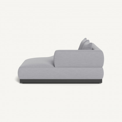 Harbour Amalfi Curved Chaise Right - Aluminum Asteroid / Panama Cloud