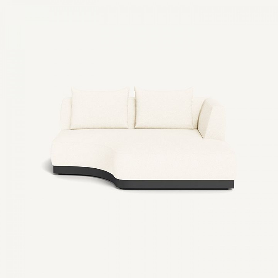 Harbour Amalfi Curved Chaise Right - Aluminum Asteroid, Riviera Ivory