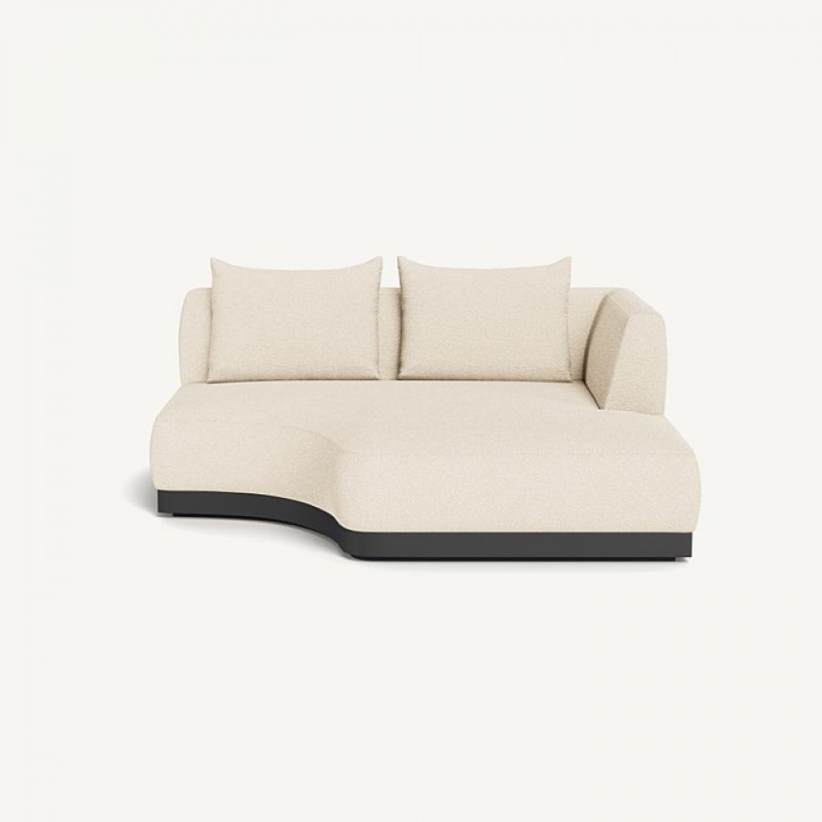 Harbour Amalfi Curved Chaise Right - Aluminum Asteroid / Riviera Sand
