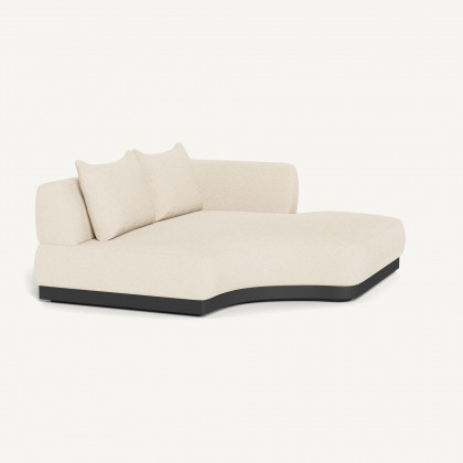 Harbour Amalfi Curved Chaise Right - Aluminum Asteroid / Riviera Sand