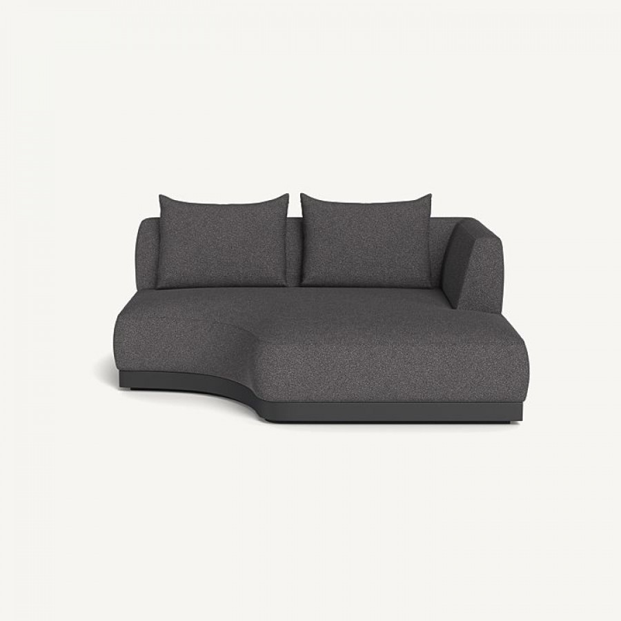 Harbour Amalfi Curved Chaise Right - Aluminum Asteroid, Riviera Slate
