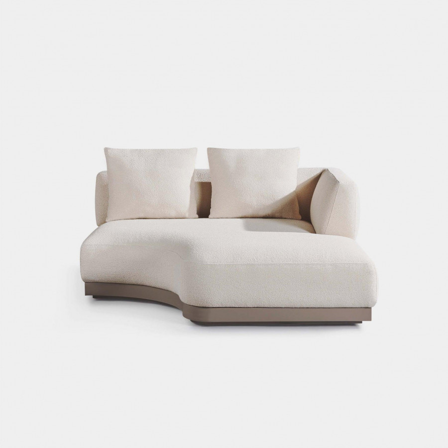 Harbour Amalfi Curved Chaise Right - Aluminum Taupe, Riviera Slate