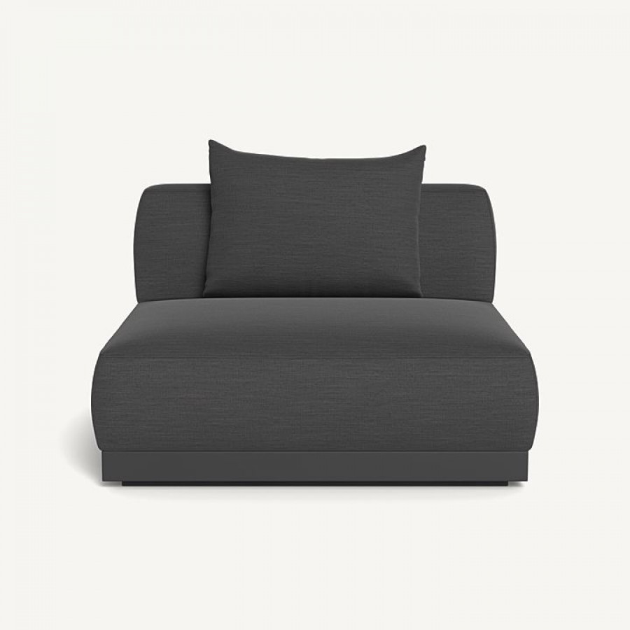 Harbour Amalfi Armless Single - Aluminum Asteroid / Panama Grafito