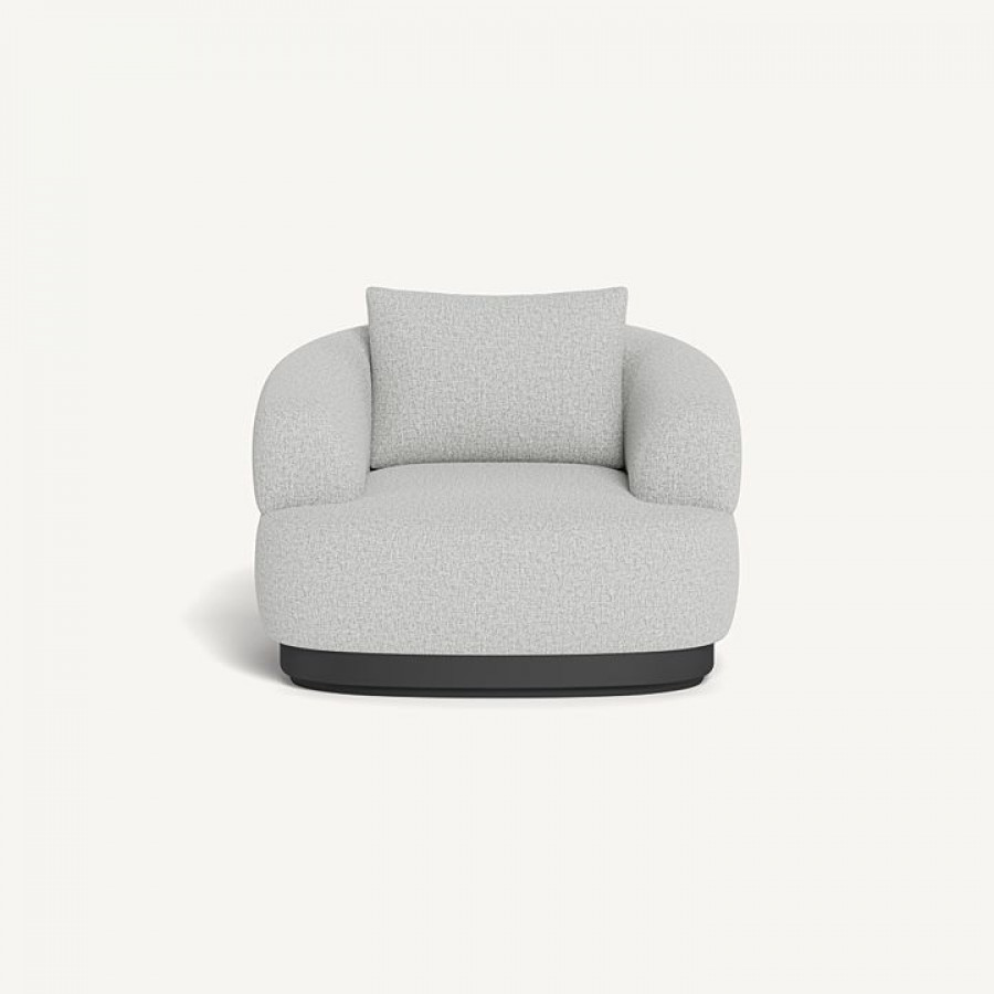 Harbour Amalfi Swivel Lounge Chair - Aluminum Asteroid / Copacabana Sand