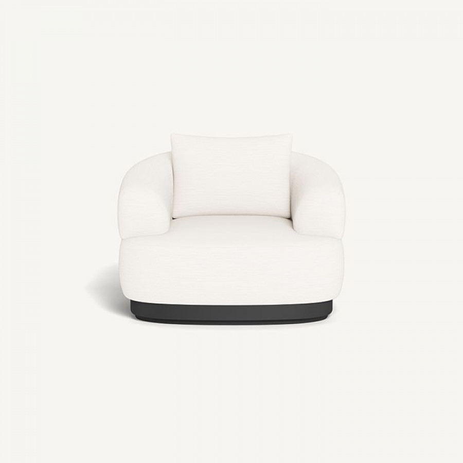 Harbour Amalfi Swivel Lounge Chair - Aluminum Asteroid / Panama Blanco