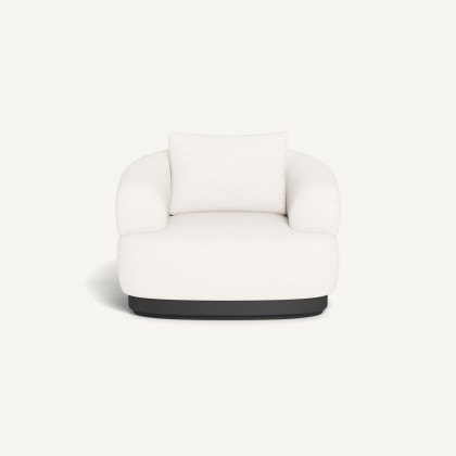 Harbour Amalfi Swivel Lounge Chair - Aluminum Asteroid / Panama Blanco