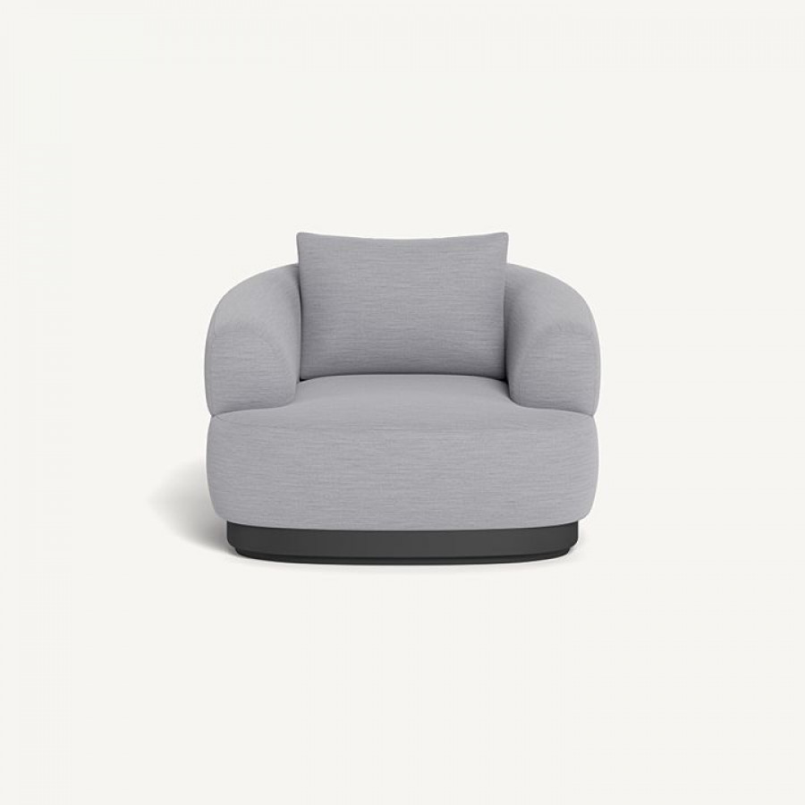 Harbour Amalfi Swivel Lounge Chair - Aluminum Asteroid / Panama Cloud