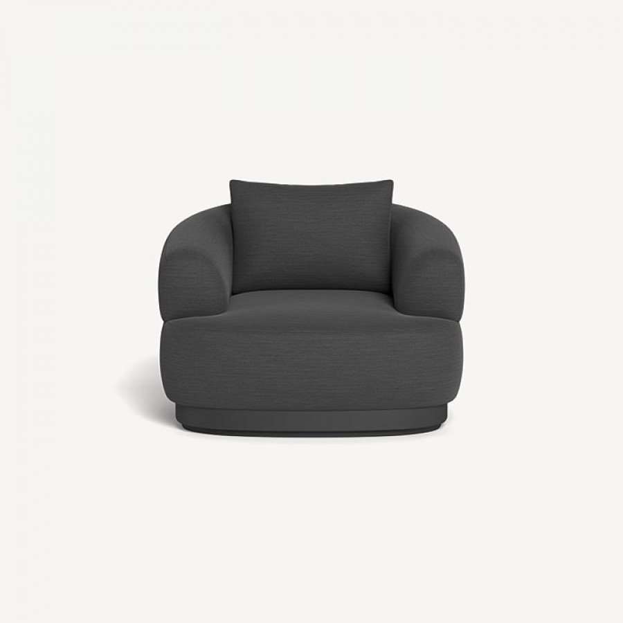 Harbour Amalfi Swivel Lounge Chair - Aluminum Asteroid / Panama Grafito