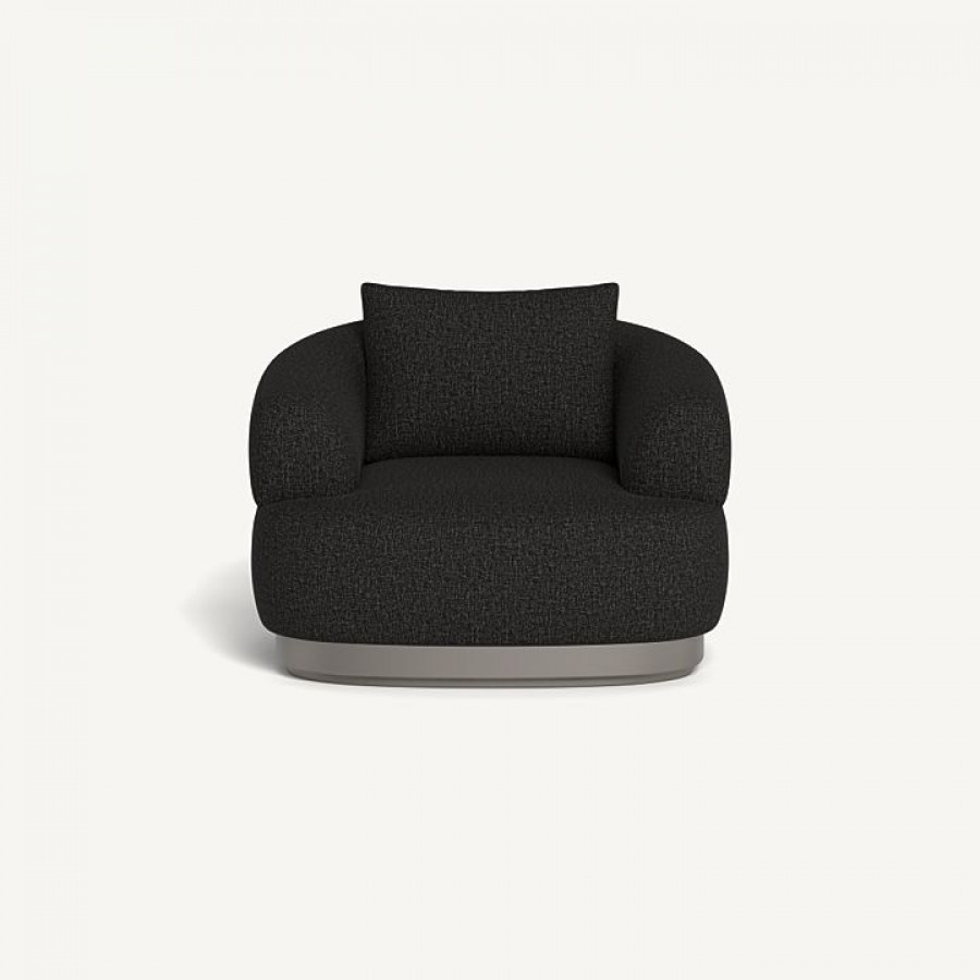 Harbour Amalfi Swivel Lounge Chair - Aluminum Taupe / Copacabana Midnight