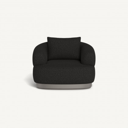 Harbour Amalfi Swivel Lounge Chair - Aluminum Taupe / Copacabana Midnight