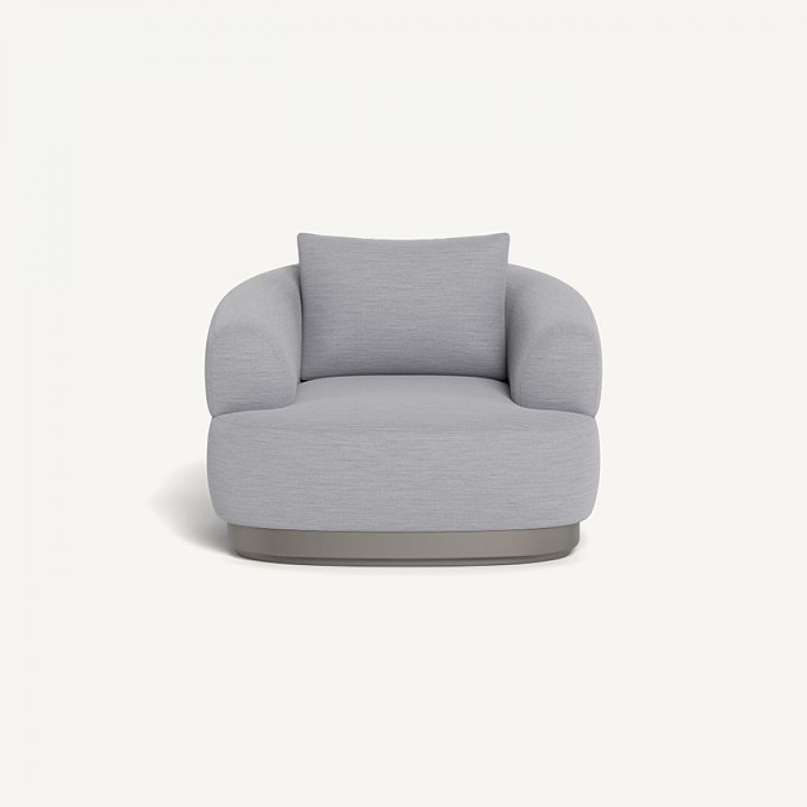 Harbour Amalfi Swivel Lounge Chair - Aluminum Taupe / Panama Cloud