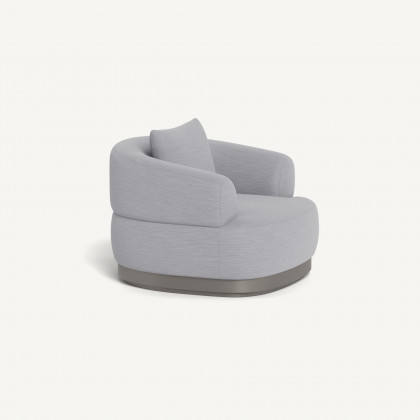 Harbour Amalfi Swivel Lounge Chair - Aluminum Taupe / Panama Cloud