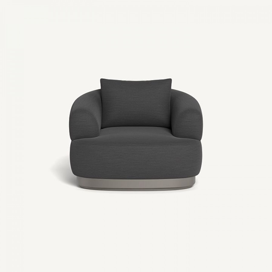 Harbour Amalfi Swivel Lounge Chair - Aluminum Taupe / Panama Grafito