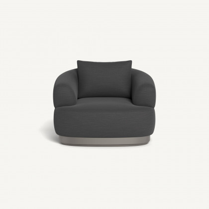 Harbour Amalfi Swivel Lounge Chair - Aluminum Taupe / Panama Grafito
