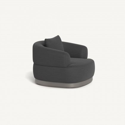 Harbour Amalfi Swivel Lounge Chair - Aluminum Taupe / Panama Grafito