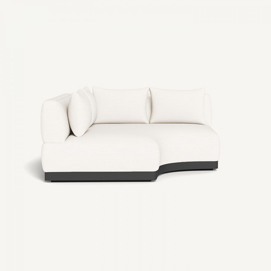 Harbour Amalfi Curved Corner - Aluminum Asteroid / Panama Blanco