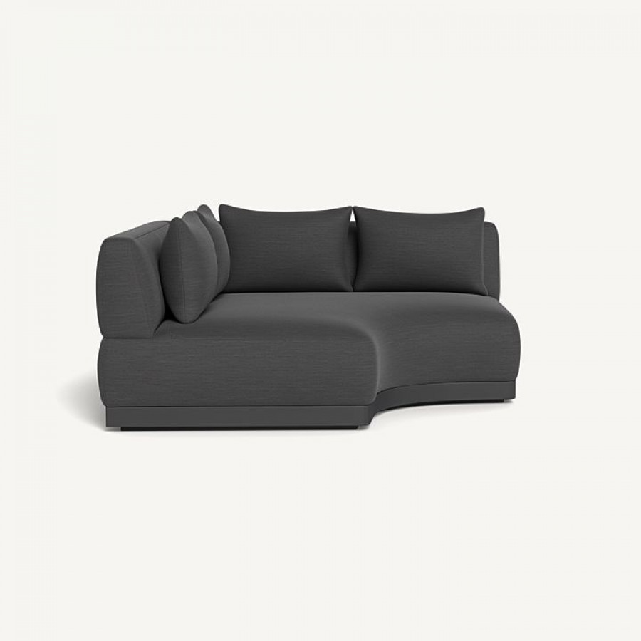 Harbour Amalfi Curved Corner - Aluminum Asteroid / Panama Grafito