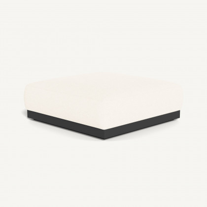 Harbour Amalfi Ottoman - Aluminum Asteroid / Riviera Ivory