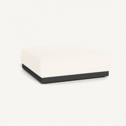 Harbour Amalfi Ottoman - Aluminum Asteroid / Riviera Ivory