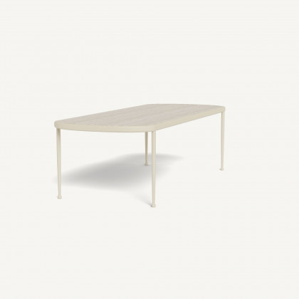 Harbour Andre Rectangle Dining Table - Aluminum Bone / Travertine Natural