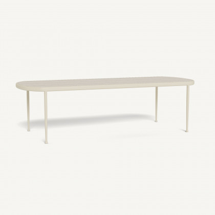 Harbour Andre Rectangle Dining Table - Aluminum Bone / Travertine Natural
