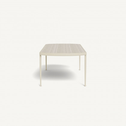 Harbour Andre Rectangle Dining Table - Aluminum Bone / Travertine Natural