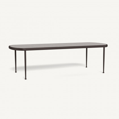 Harbour Andre Rectangle Dining Table - Aluminum Bronze / Travertine Dark Gray