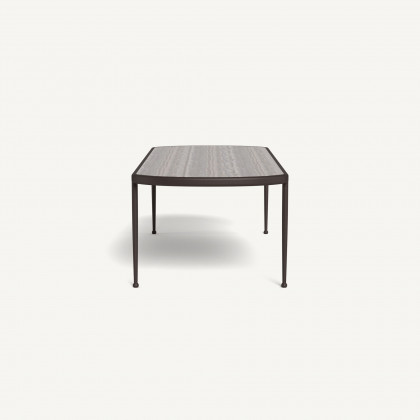Harbour Andre Rectangle Dining Table - Aluminum Bronze / Travertine Dark Gray