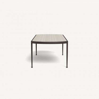 Harbour Andre Rectangle Dining Table - Aluminum Bronze / Travertine Natural