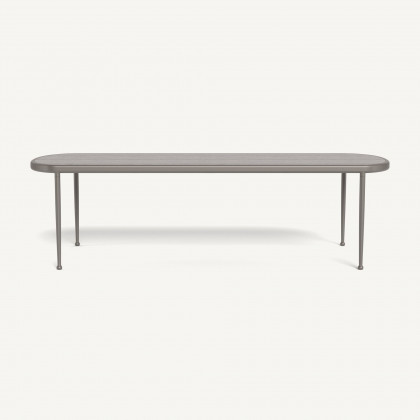 Harbour Andre Rectangle Dining Table - Aluminum Taupe / Travertine Dark Gray