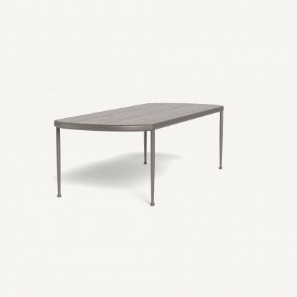 Harbour Andre Rectangle Dining Table - Aluminum Taupe / Travertine Dark Gray