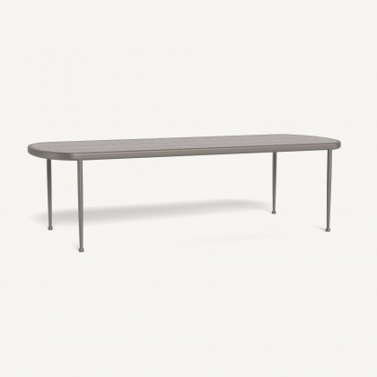 Harbour Andre Rectangle Dining Table - Aluminum Taupe / Travertine Dark Gray