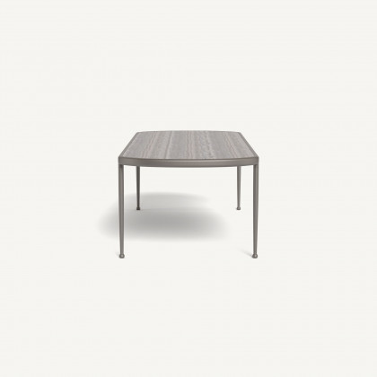 Harbour Andre Rectangle Dining Table - Aluminum Taupe / Travertine Dark Gray