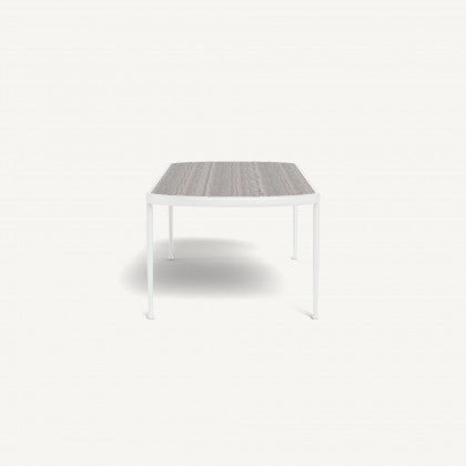 Harbour Andre Rectangle Dining Table - Aluminum White / Travertine Dark Gray