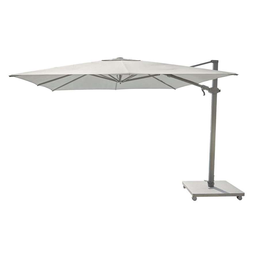 Harbour Antego Cantilever Umbrella (Stone Base Sold Separately) - Aluminum White / Natural