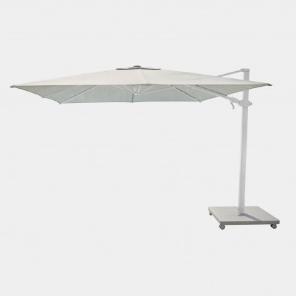Harbour Antego Cantilever Umbrella (Stone Base Sold Separately) - Aluminum White / Natural