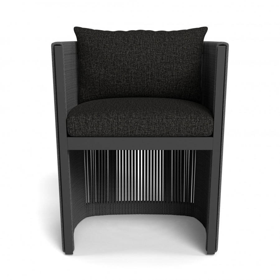 Harbour Antigua Dining Chair - Aluminum Asteroid / Copacabana Midnight / Rope Dark Gray