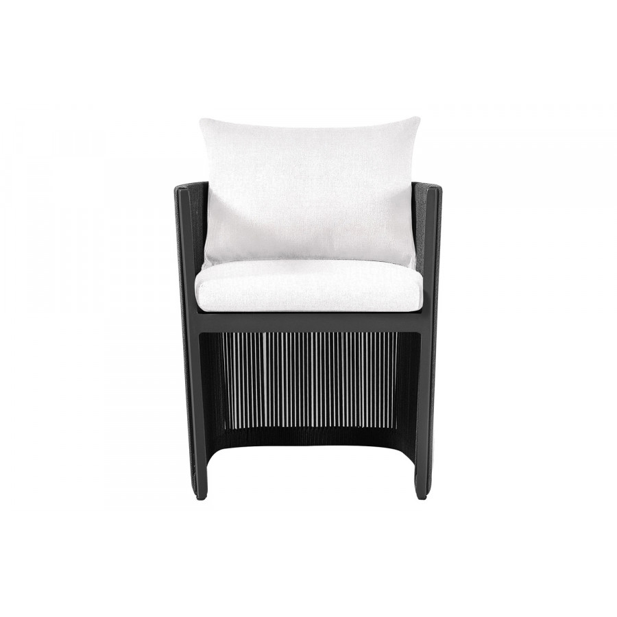 Harbour Antigua Dining Chair - Aluminum Asteroid, Panama Blanco